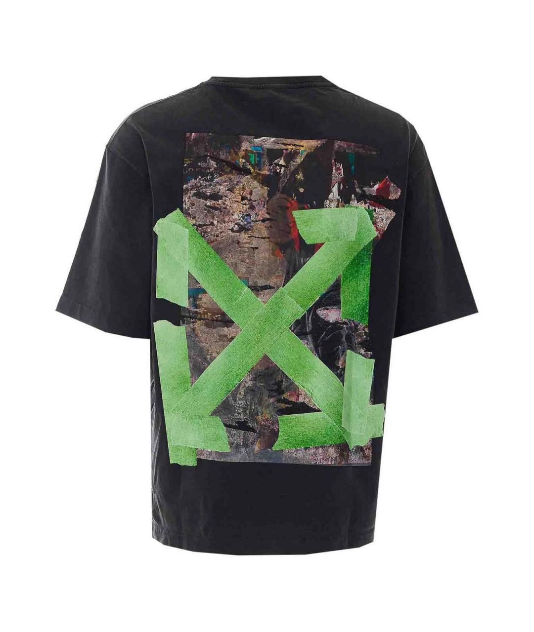OFF-WHITE Черная хлопковая футболка, фото 2