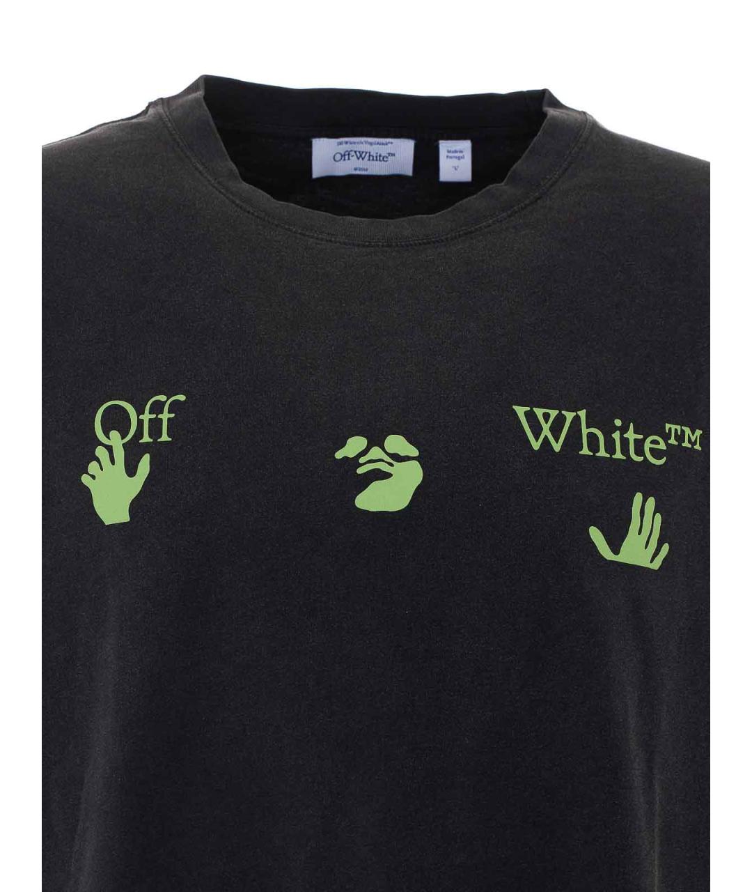 OFF-WHITE Черная хлопковая футболка, фото 4