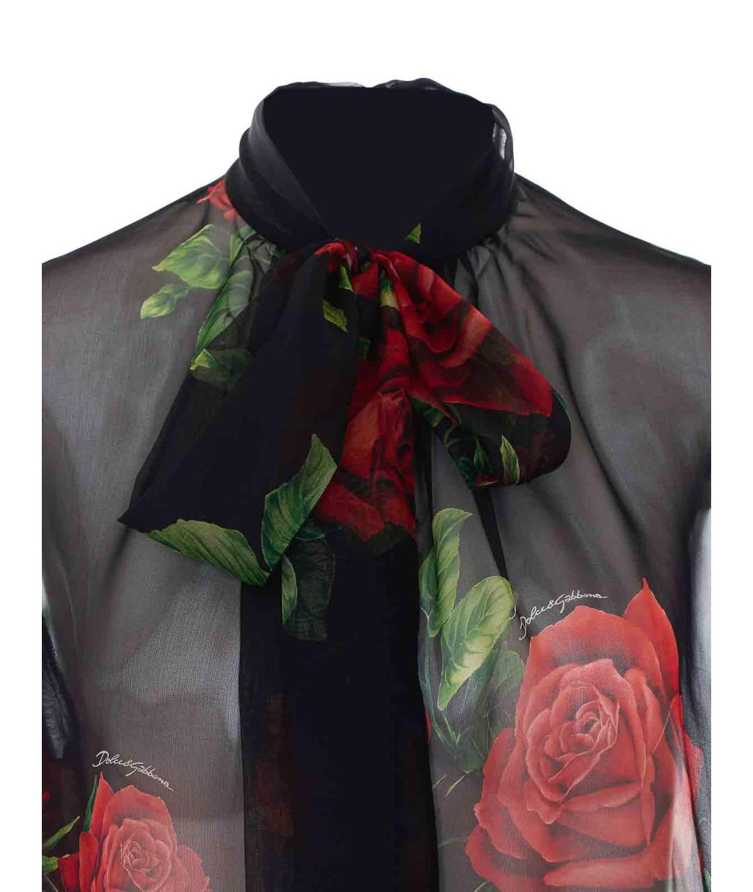 DOLCE&GABBANA Черная шелковая блузы, фото 4