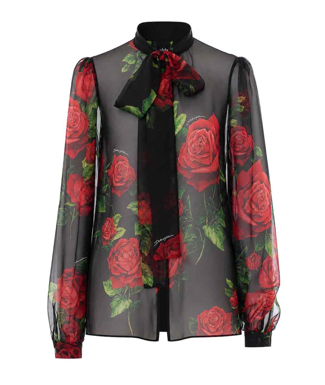 DOLCE&GABBANA Черная шелковая блузы, фото 1
