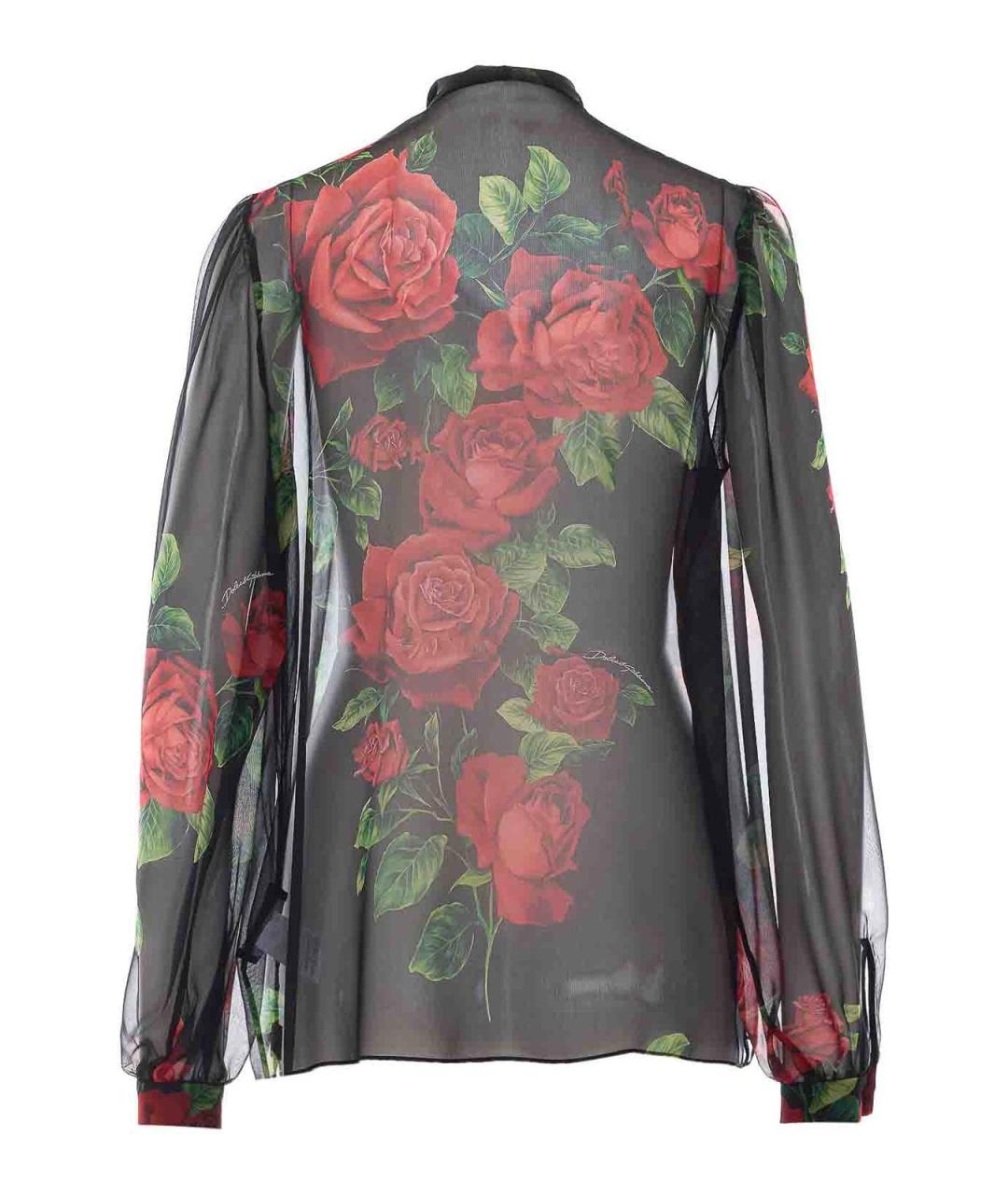 DOLCE&GABBANA Черная шелковая блузы, фото 2