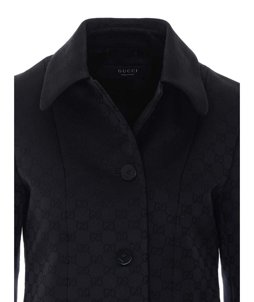 GUCCI Черное полиэстеровое пальто, фото 4