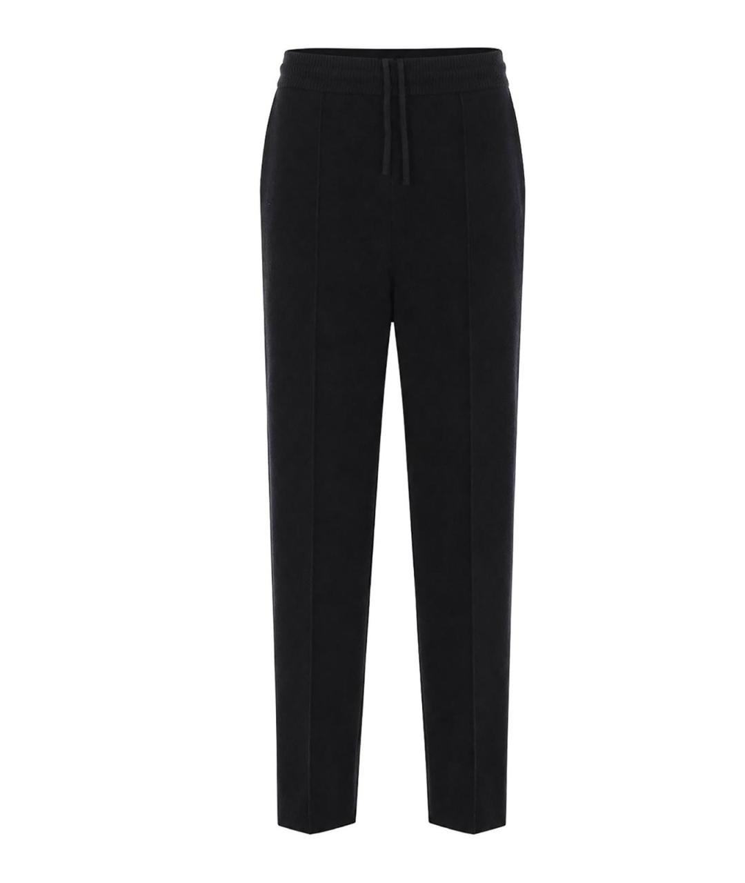LANVIN Черные шерстяные прямые брюки, фото 1