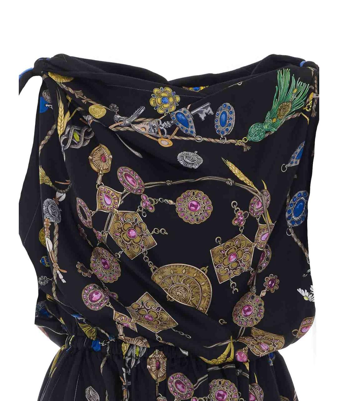VERSACE Черное шелковое вечернее платье, фото 4