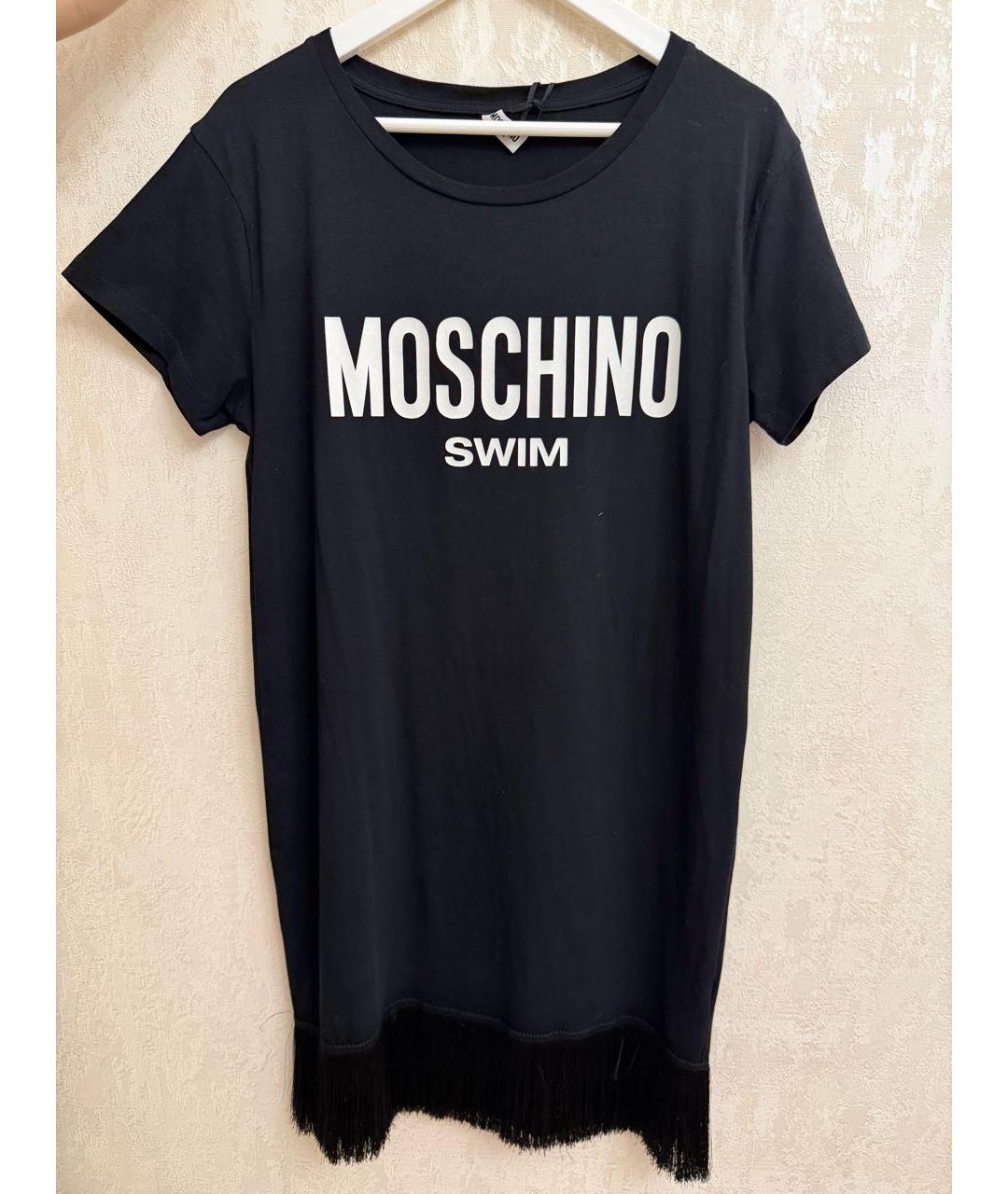 MOSCHINO Черное хлопковое повседневное платье, фото 5