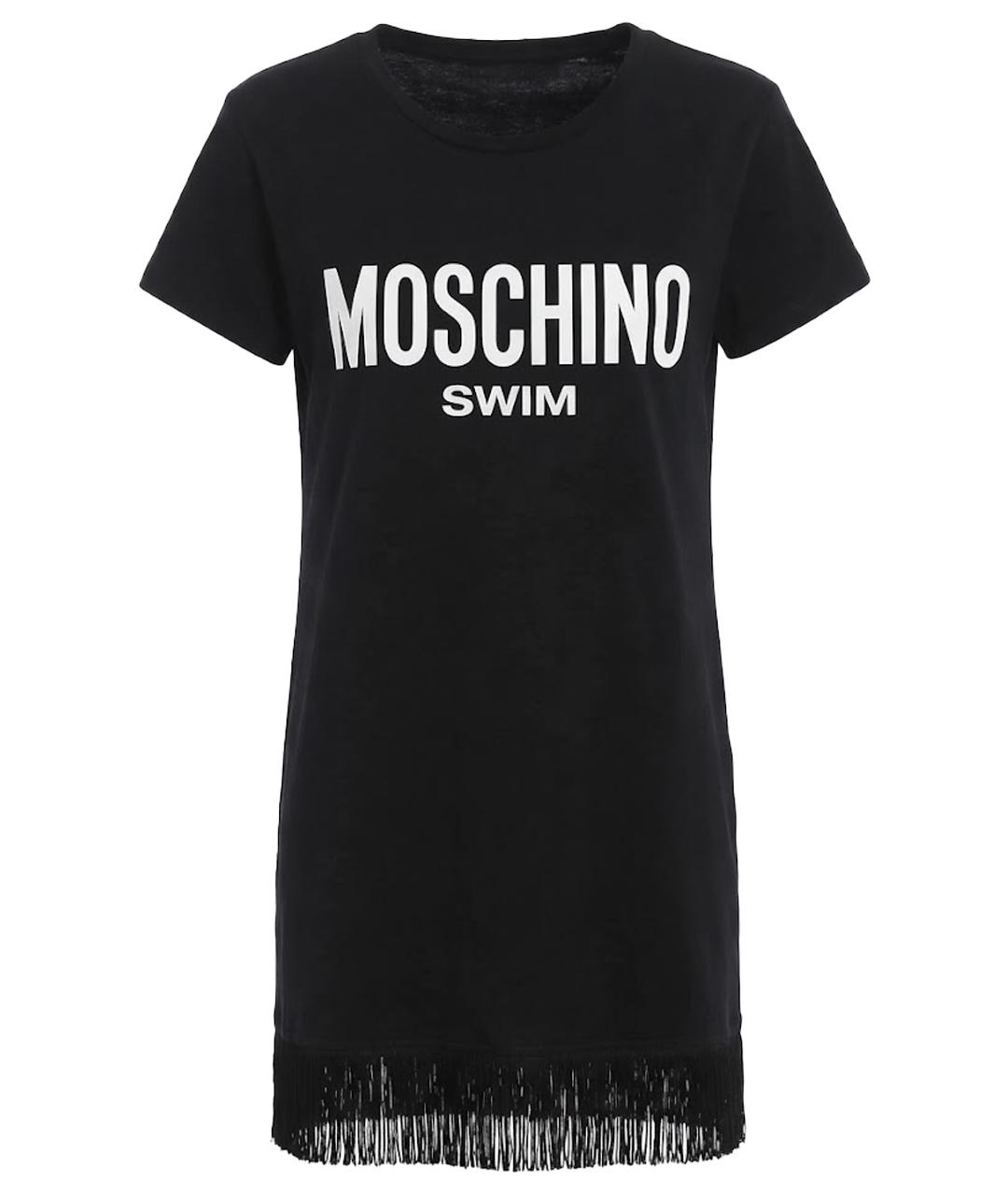 MOSCHINO Черное хлопковое повседневное платье, фото 1