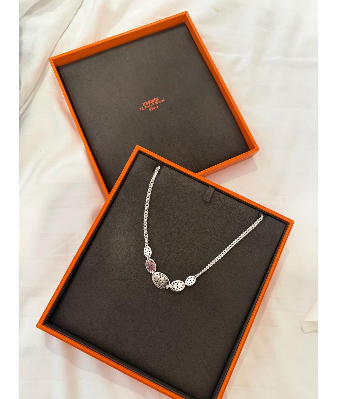 HERMES Серебряное серебряное колье, фото 2