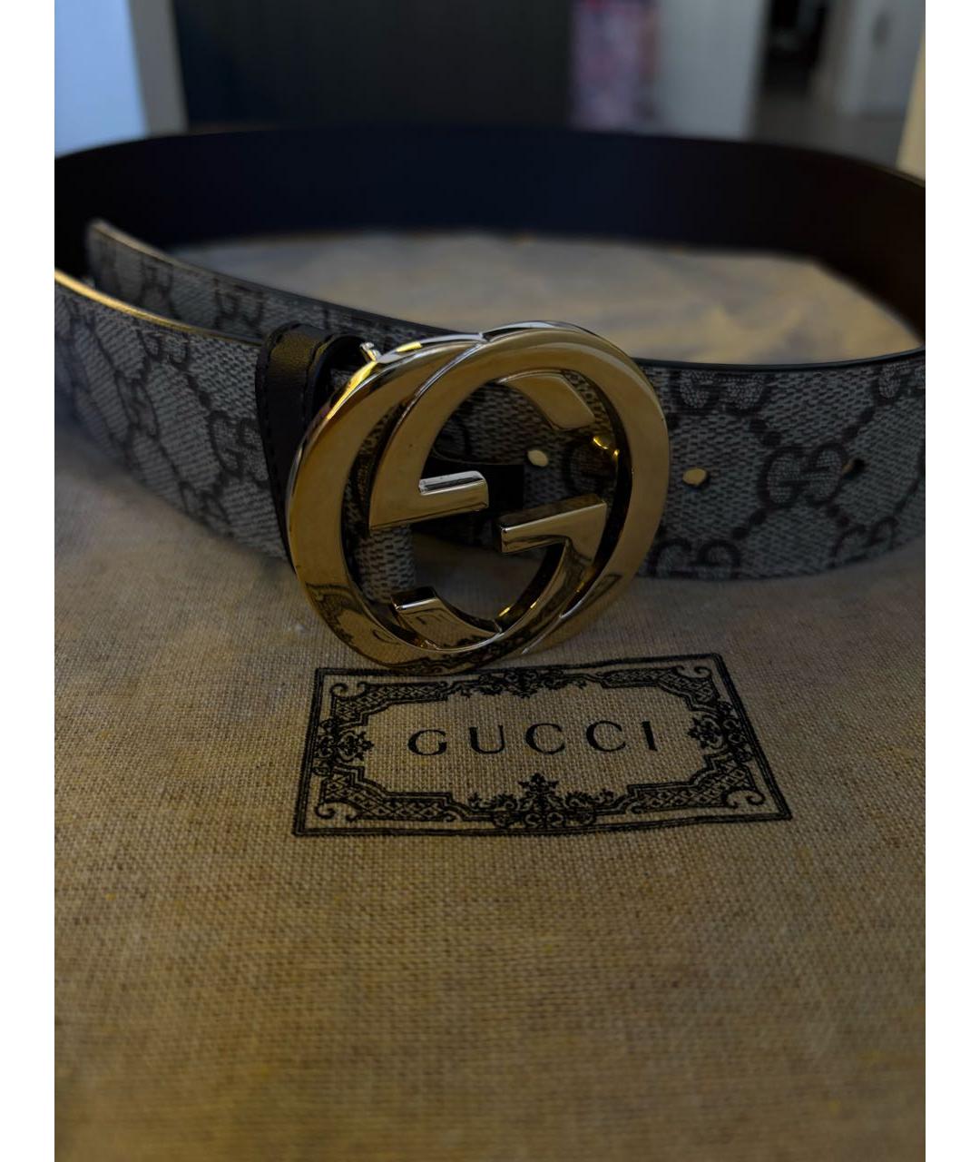 GUCCI Бежевый полиуретановый ремень, фото 7