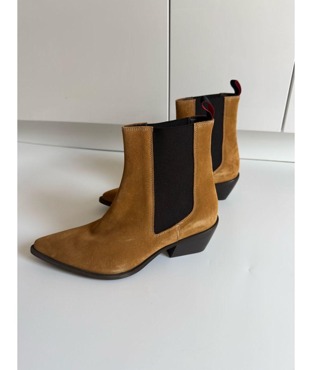 MAX MARA Бежевые замшевые сапоги, фото 9