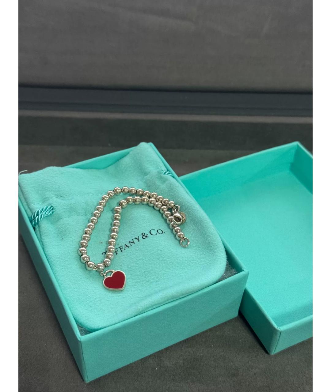TIFFANY&CO Красный серебряный браслет, фото 8