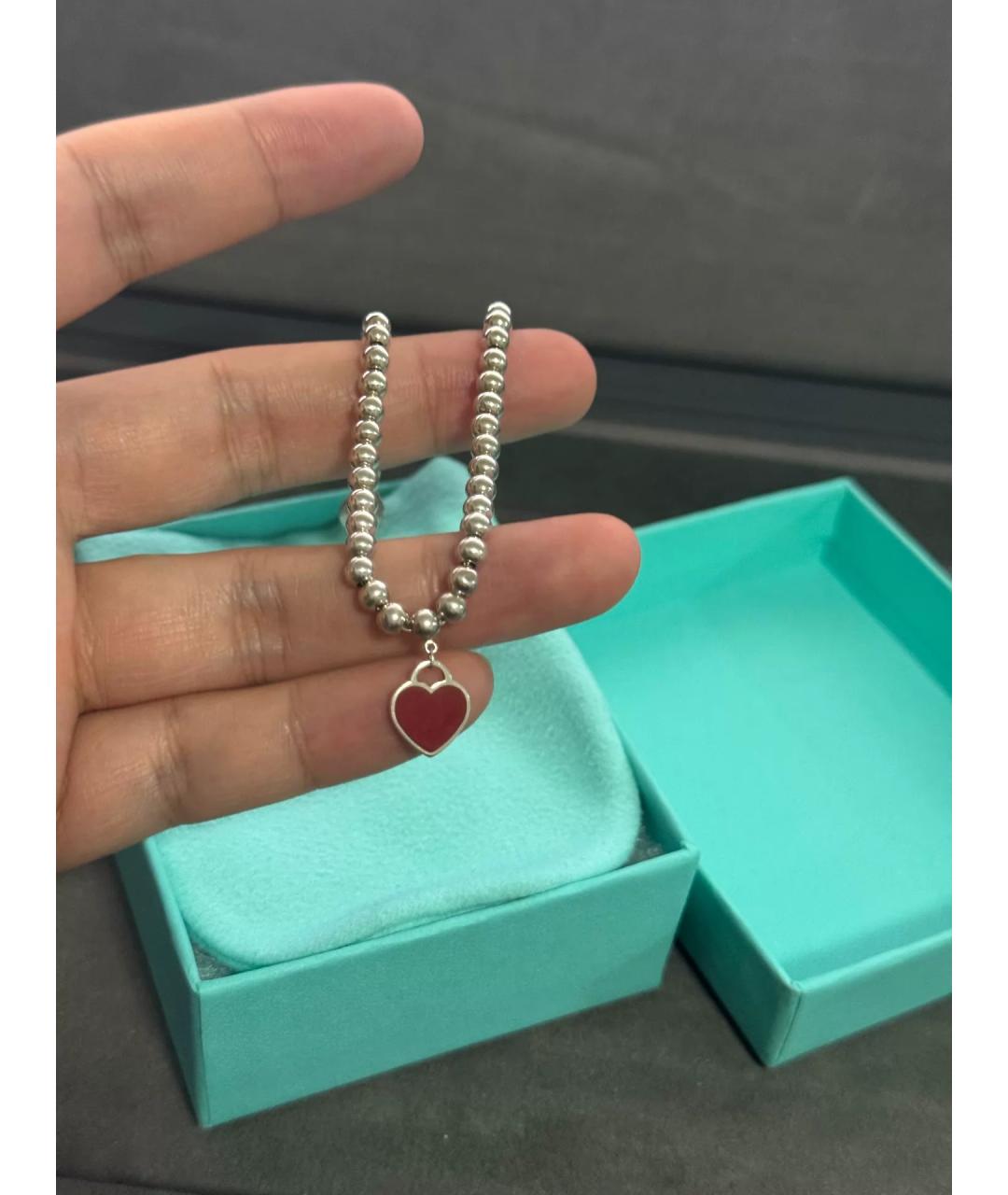 TIFFANY&CO Красный серебряный браслет, фото 4