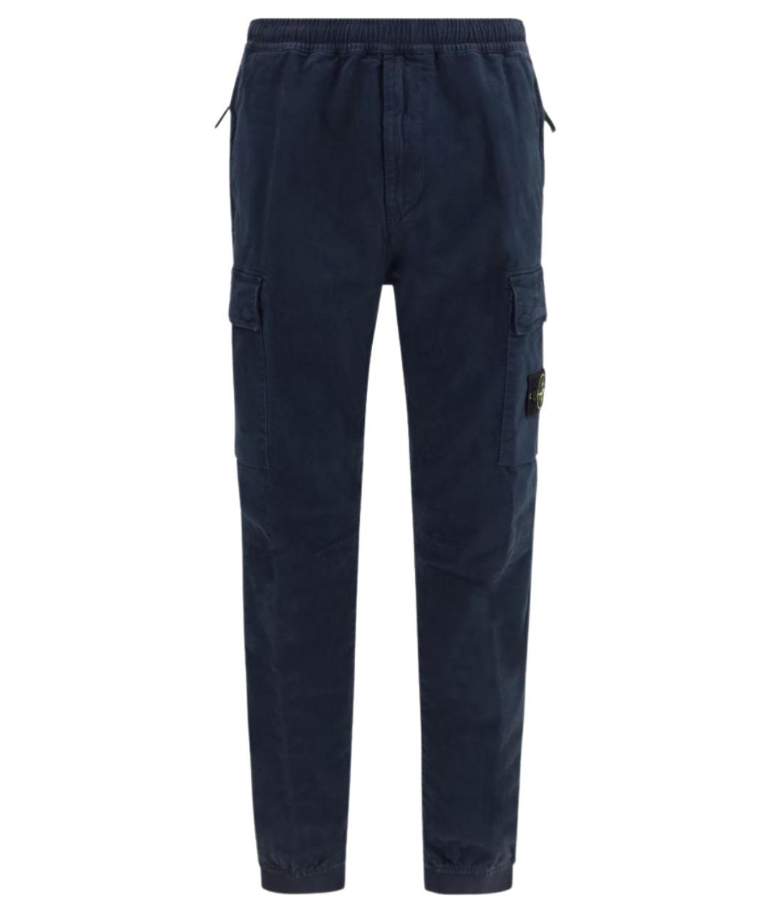 STONE ISLAND Синие полиамидовые повседневные брюки, фото 1