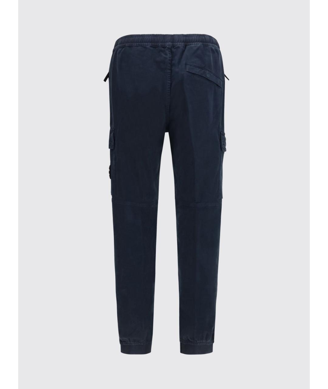 STONE ISLAND Синие полиамидовые повседневные брюки, фото 3