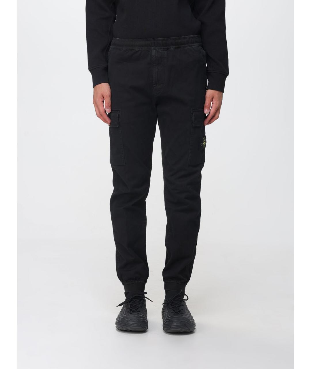 STONE ISLAND Черные полиамидовые повседневные брюки, фото 5