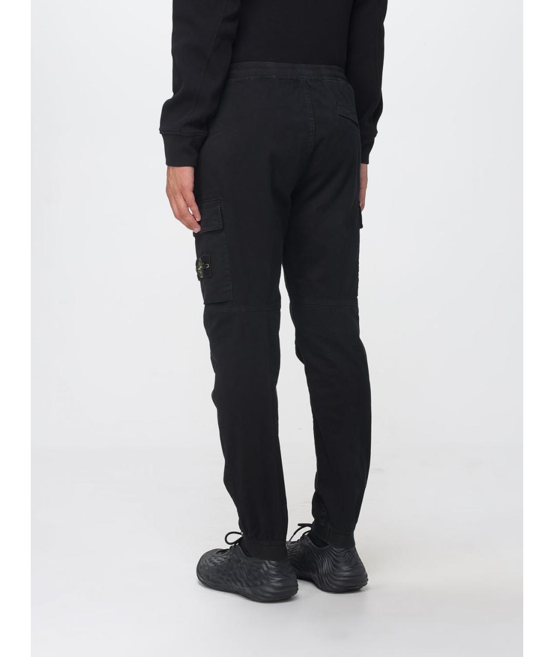 STONE ISLAND Черные полиамидовые повседневные брюки, фото 3