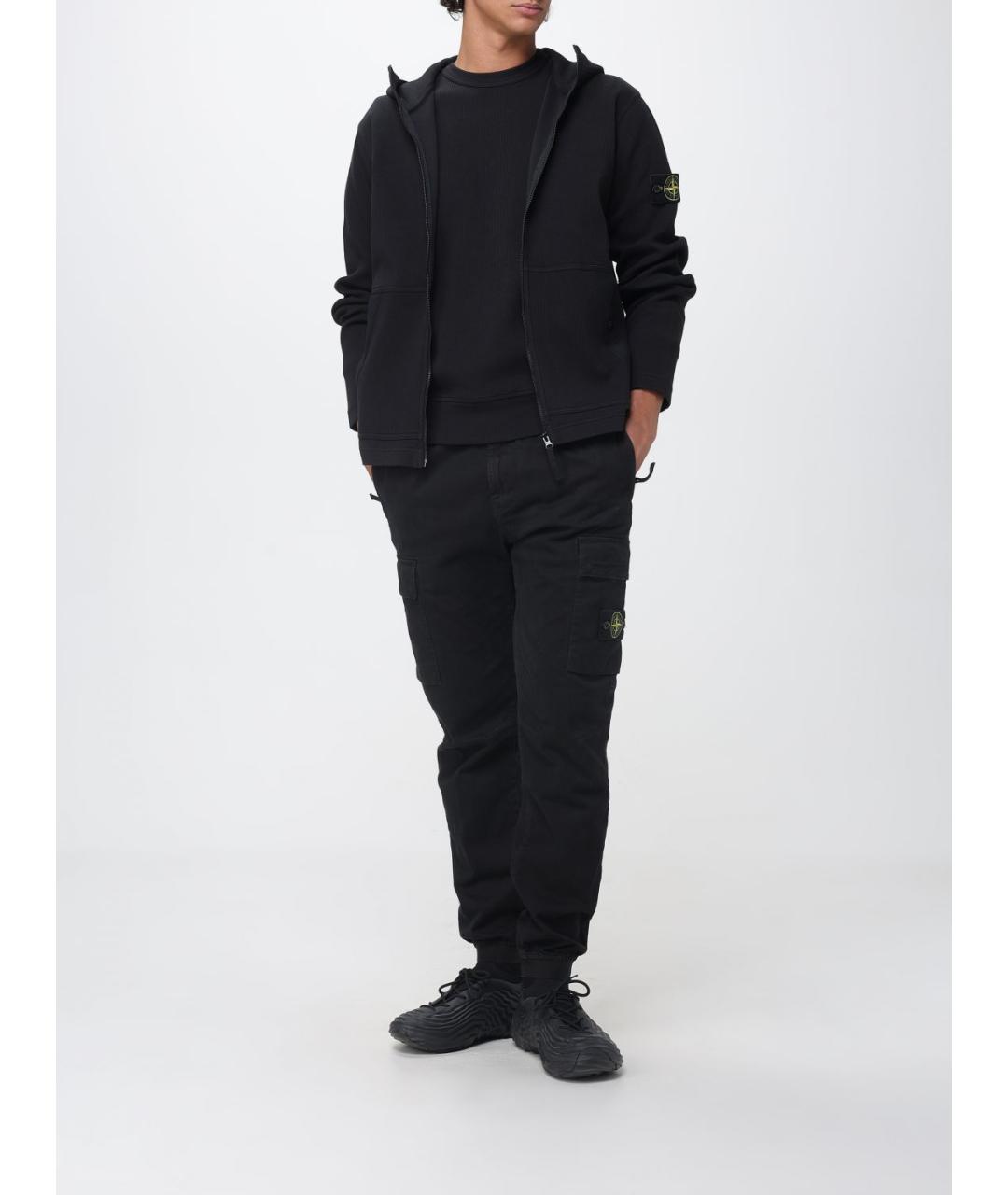 STONE ISLAND Черные полиамидовые повседневные брюки, фото 2