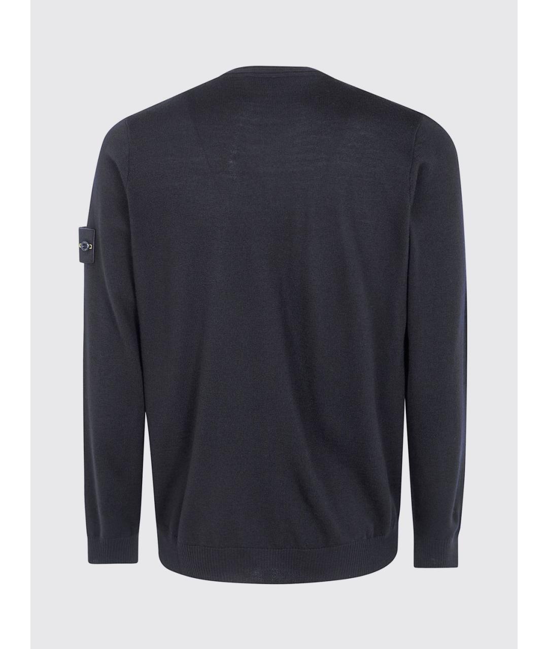 STONE ISLAND Черный шерстяной джемпер / свитер, фото 3