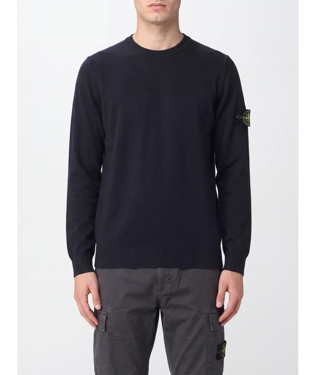 STONE ISLAND Черный шерстяной джемпер / свитер, фото 2