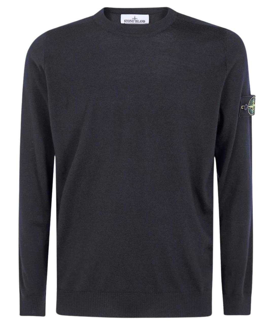 STONE ISLAND Черный шерстяной джемпер / свитер, фото 1