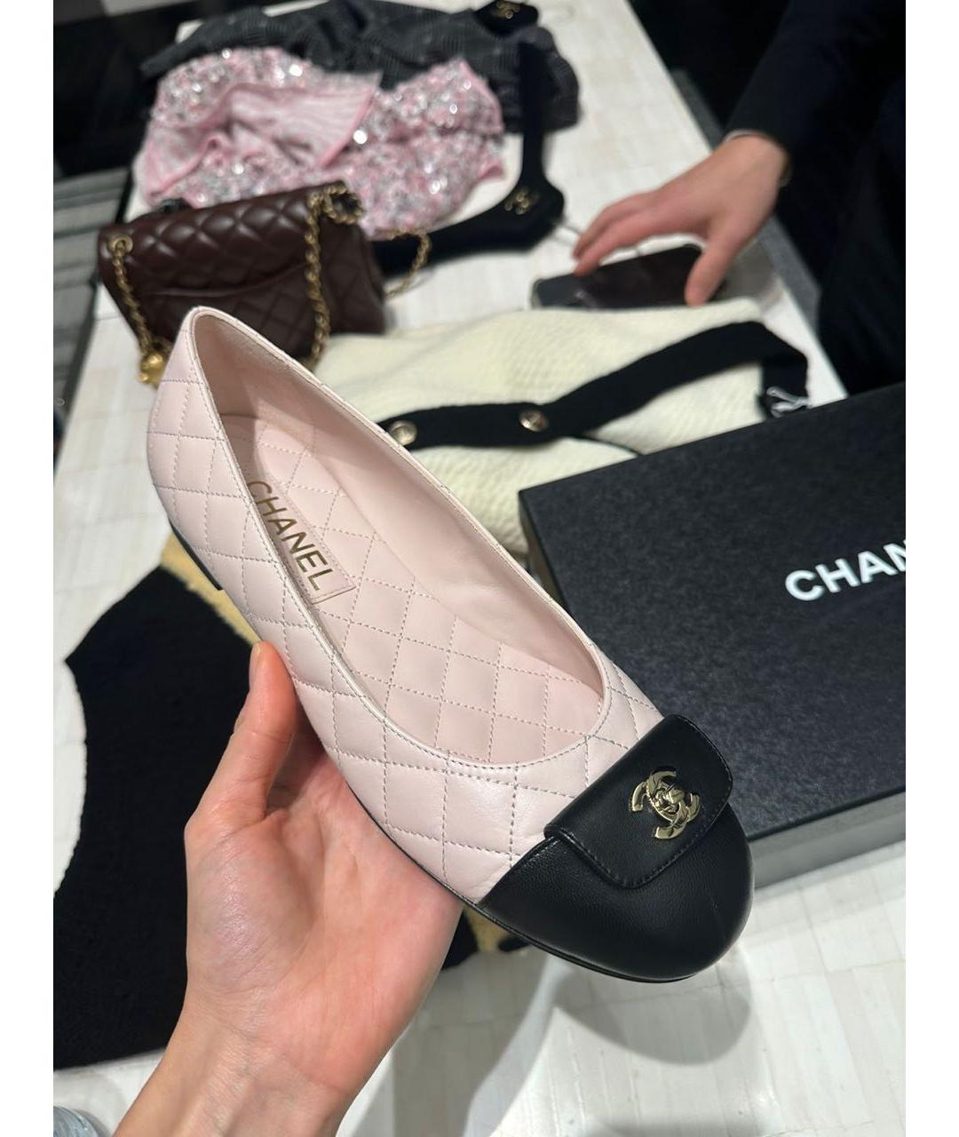 CHANEL Розовые кожаные балетки, фото 3