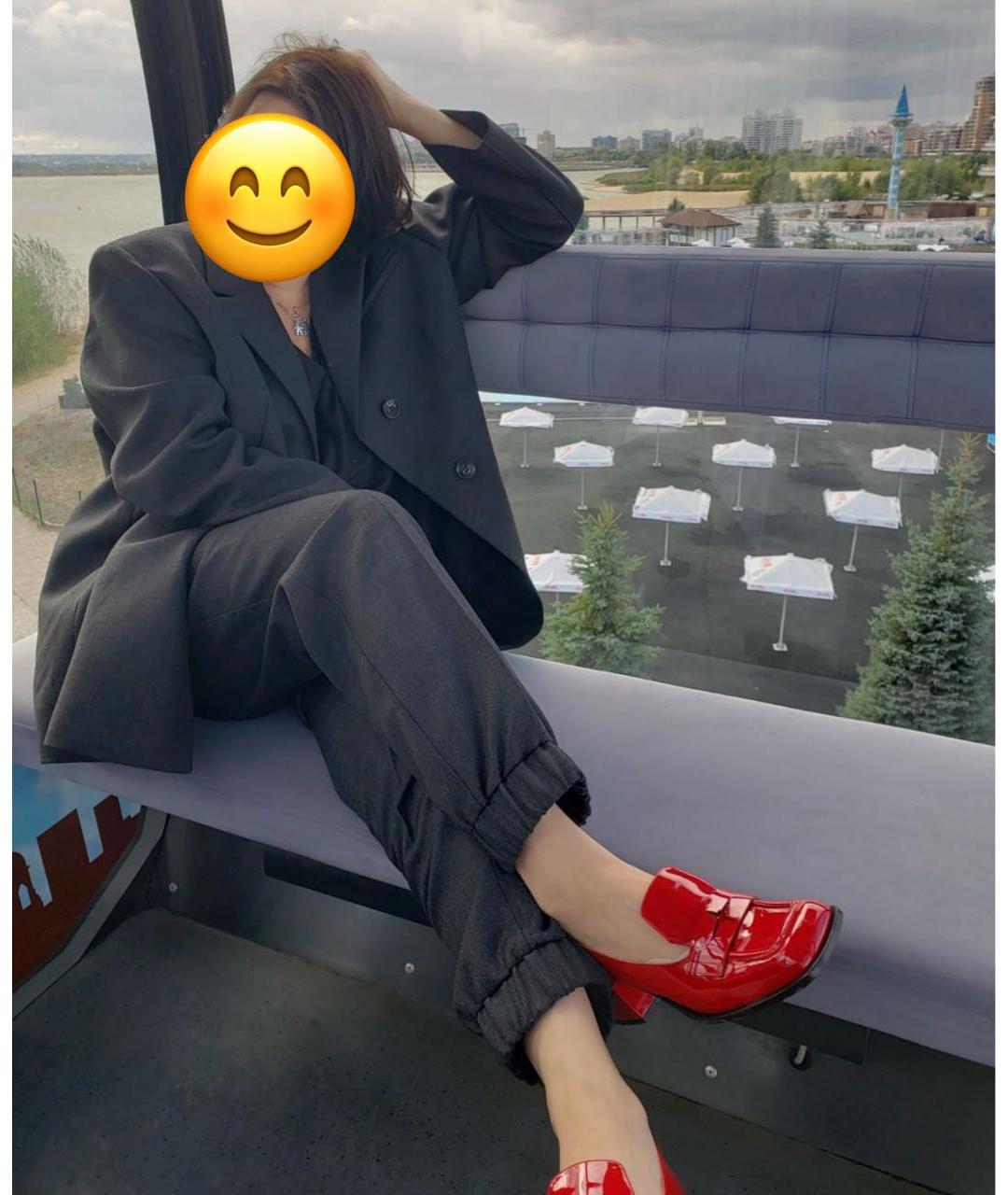 GANNI Антрацитовые шерстяные прямые брюки, фото 4