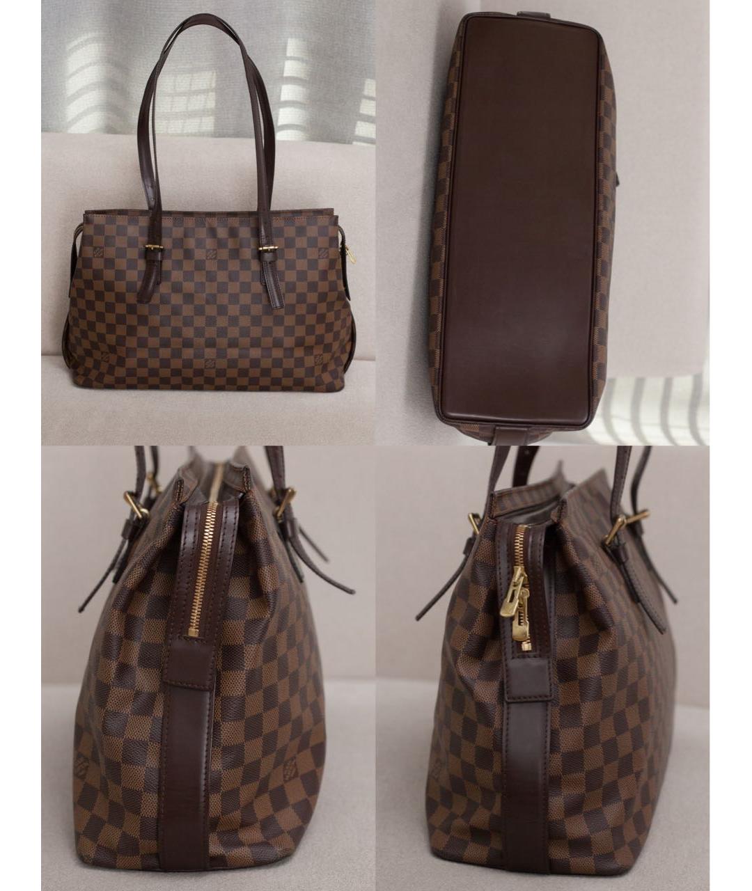 LOUIS VUITTON Коричневая сумка тоут из канвы, фото 6