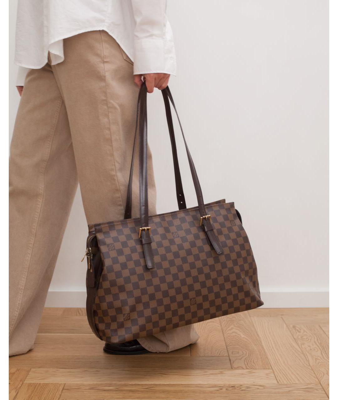 LOUIS VUITTON Коричневая сумка тоут из канвы, фото 2