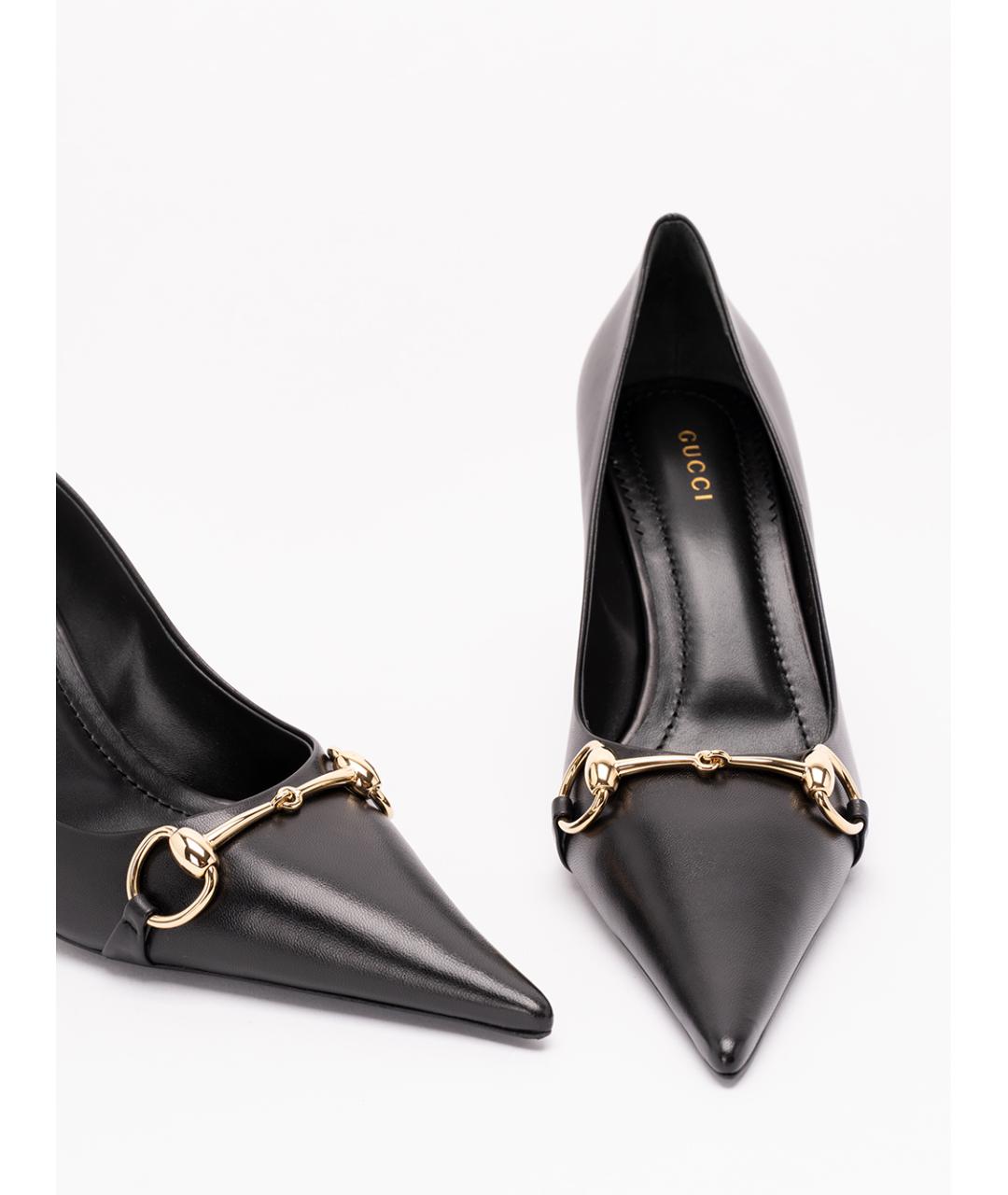 GUCCI Черные кожаные туфли, фото 5