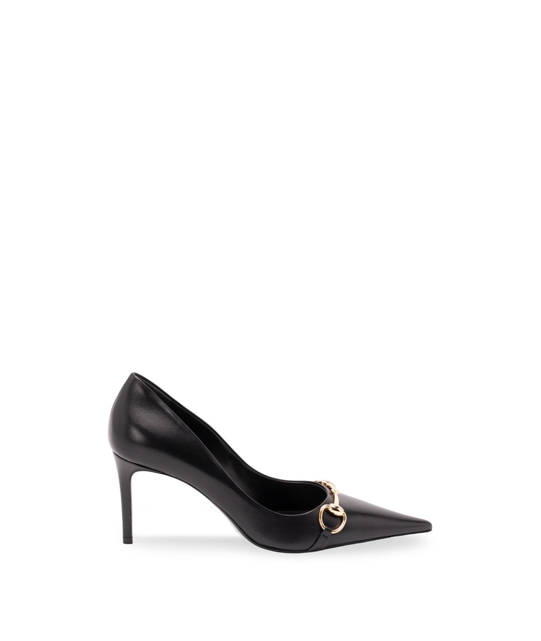 GUCCI Черные кожаные туфли, фото 1