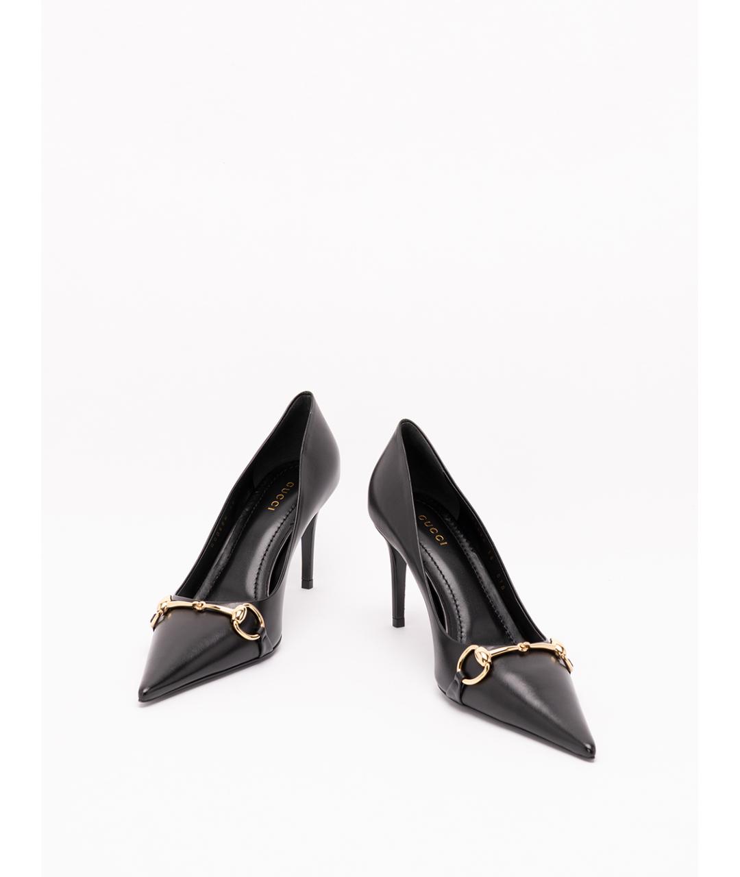 GUCCI Черные кожаные туфли, фото 2