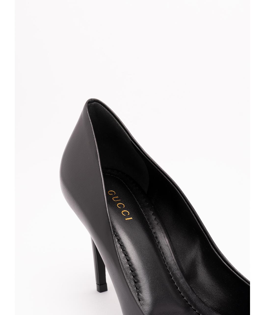 GUCCI Черные кожаные туфли, фото 6