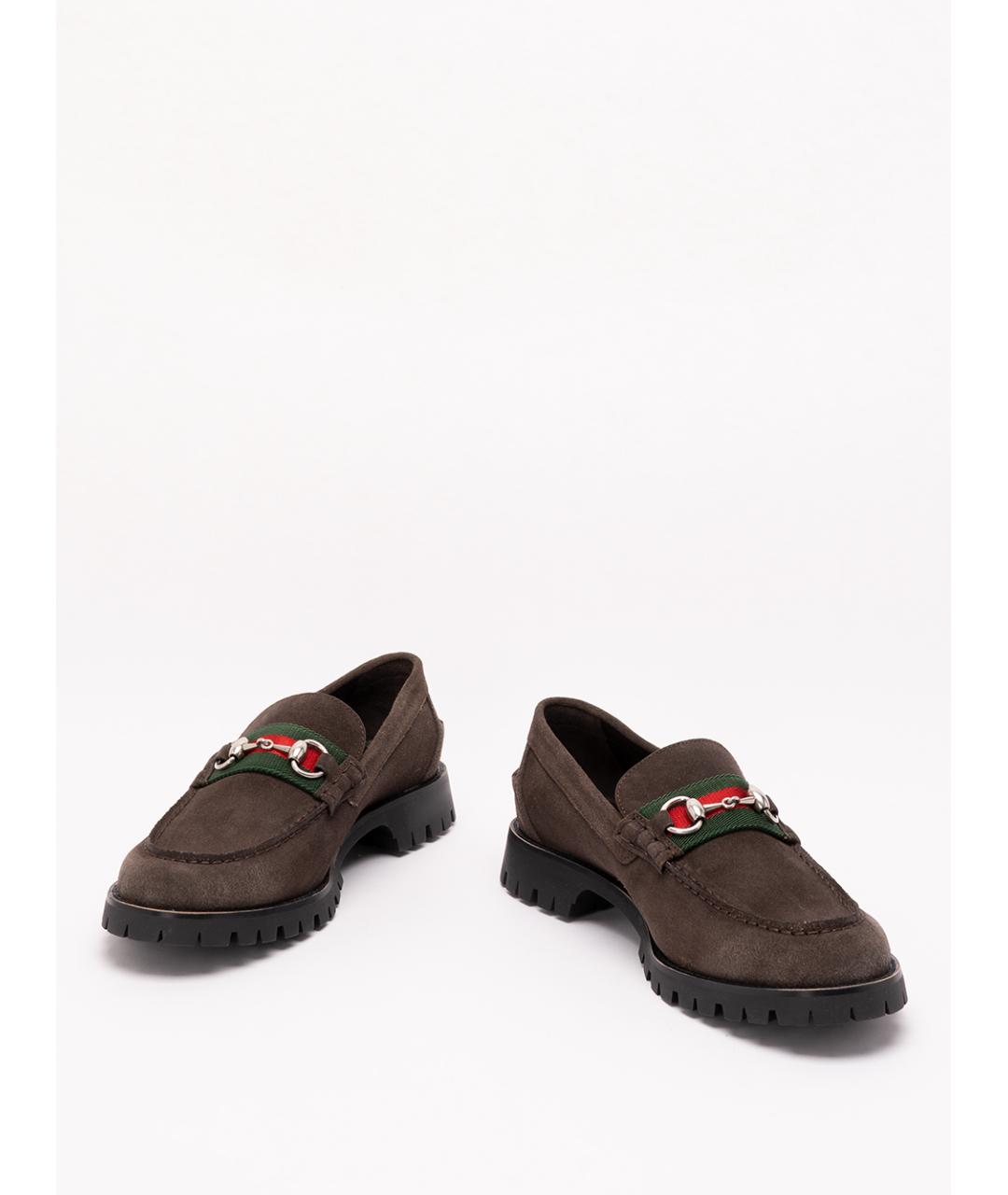 GUCCI Коричневые замшевые лоферы, фото 2