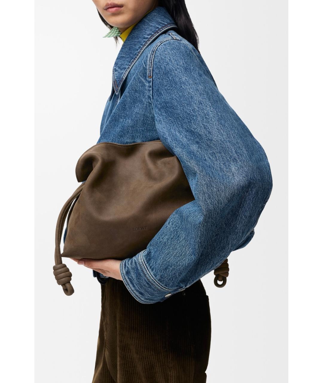 LOEWE Коричневая кожаная сумка через плечо, фото 4
