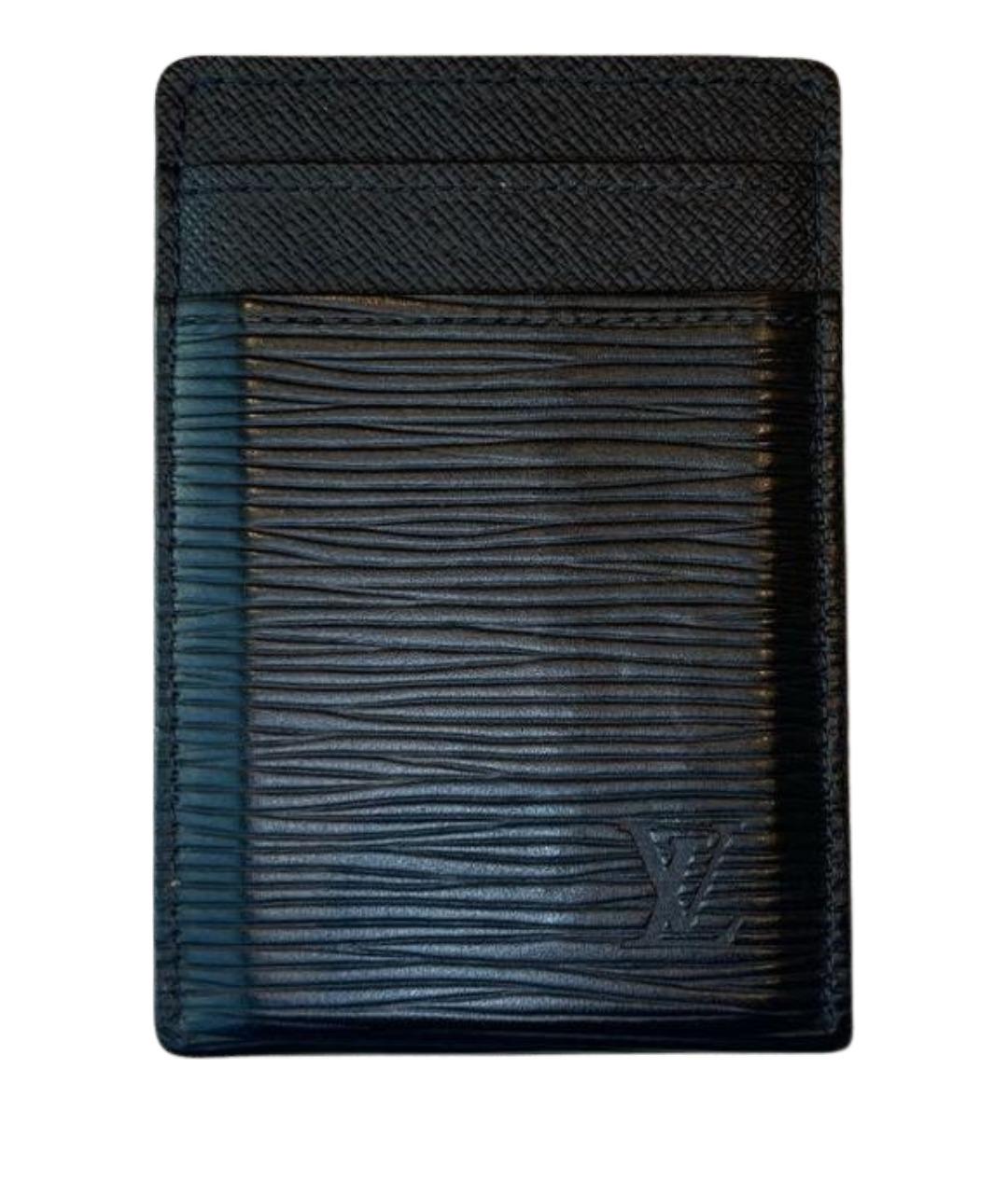 LOUIS VUITTON Черный кожаный кардхолдер, фото 1