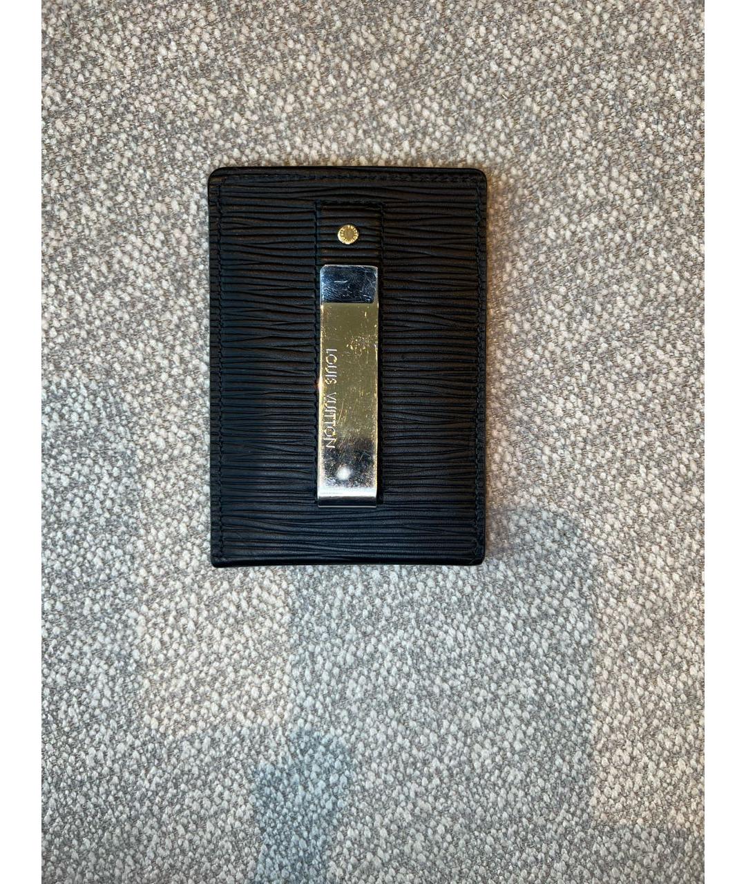 LOUIS VUITTON Черный кожаный кардхолдер, фото 2