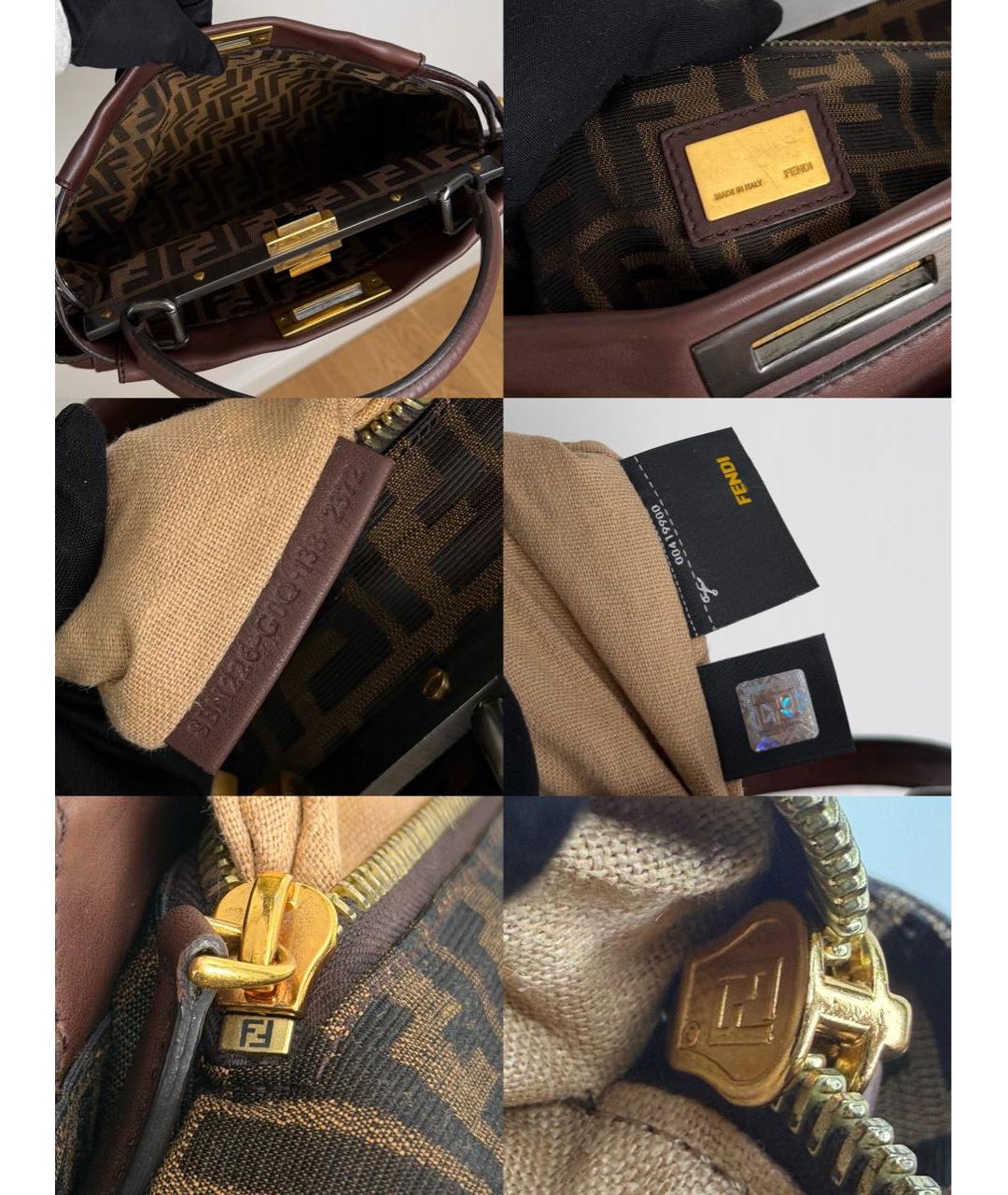 FENDI Коричневая кожаная сумка через плечо, фото 7