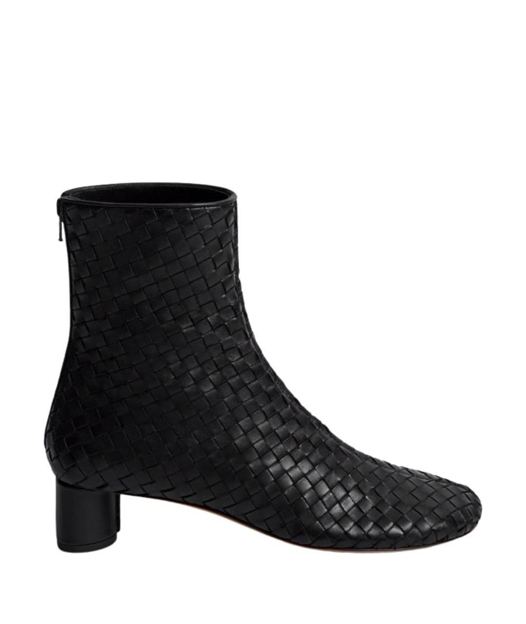 BOTTEGA VENETA Черные кожаные ботильоны, фото 1
