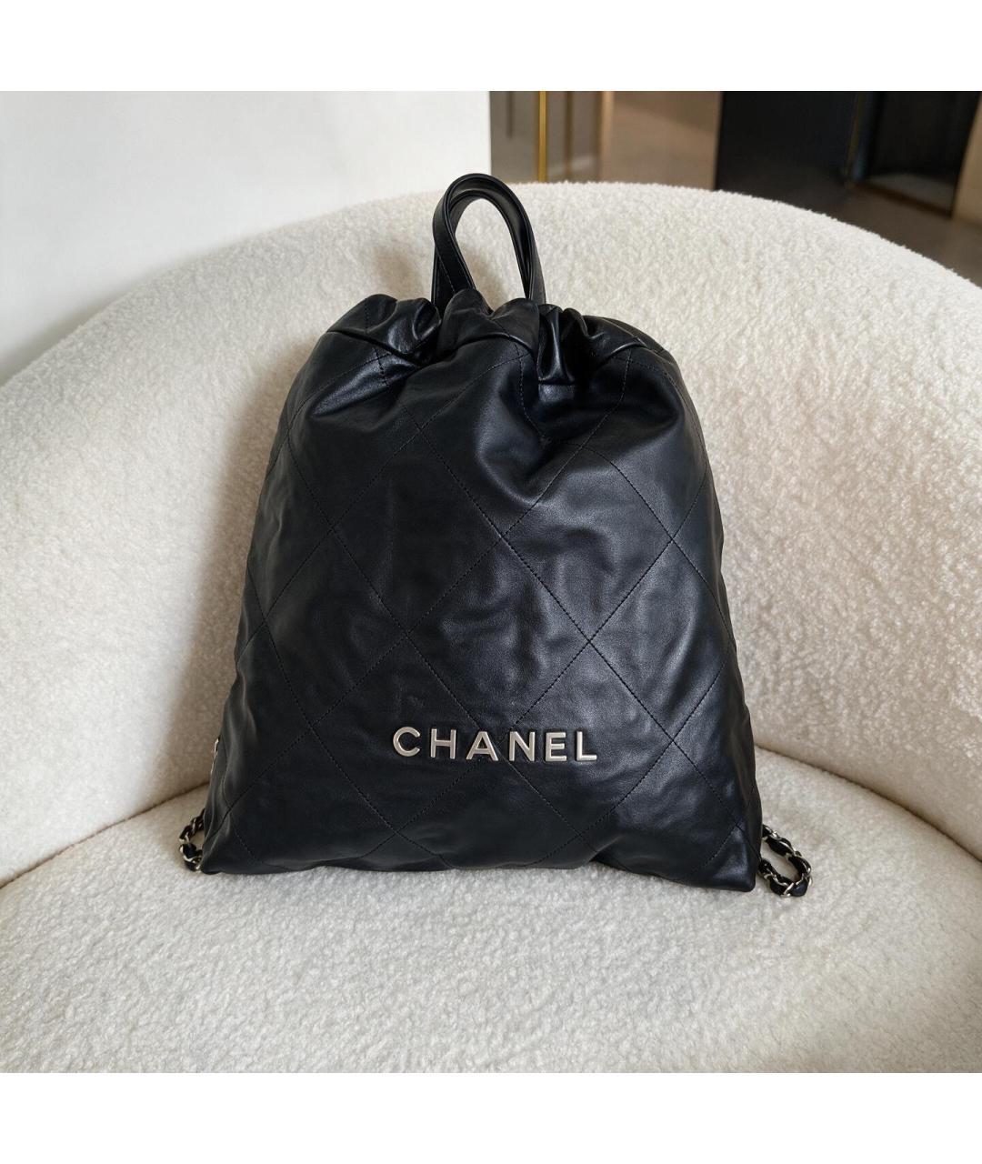 CHANEL Черный кожаный рюкзак, фото 5