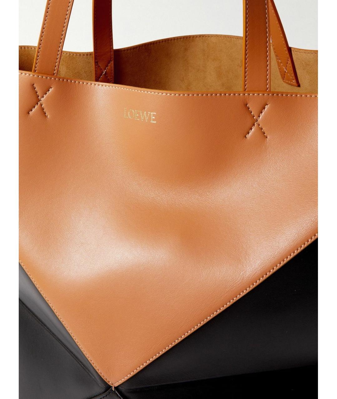 LOEWE Черная кожаная сумка тоут, фото 7
