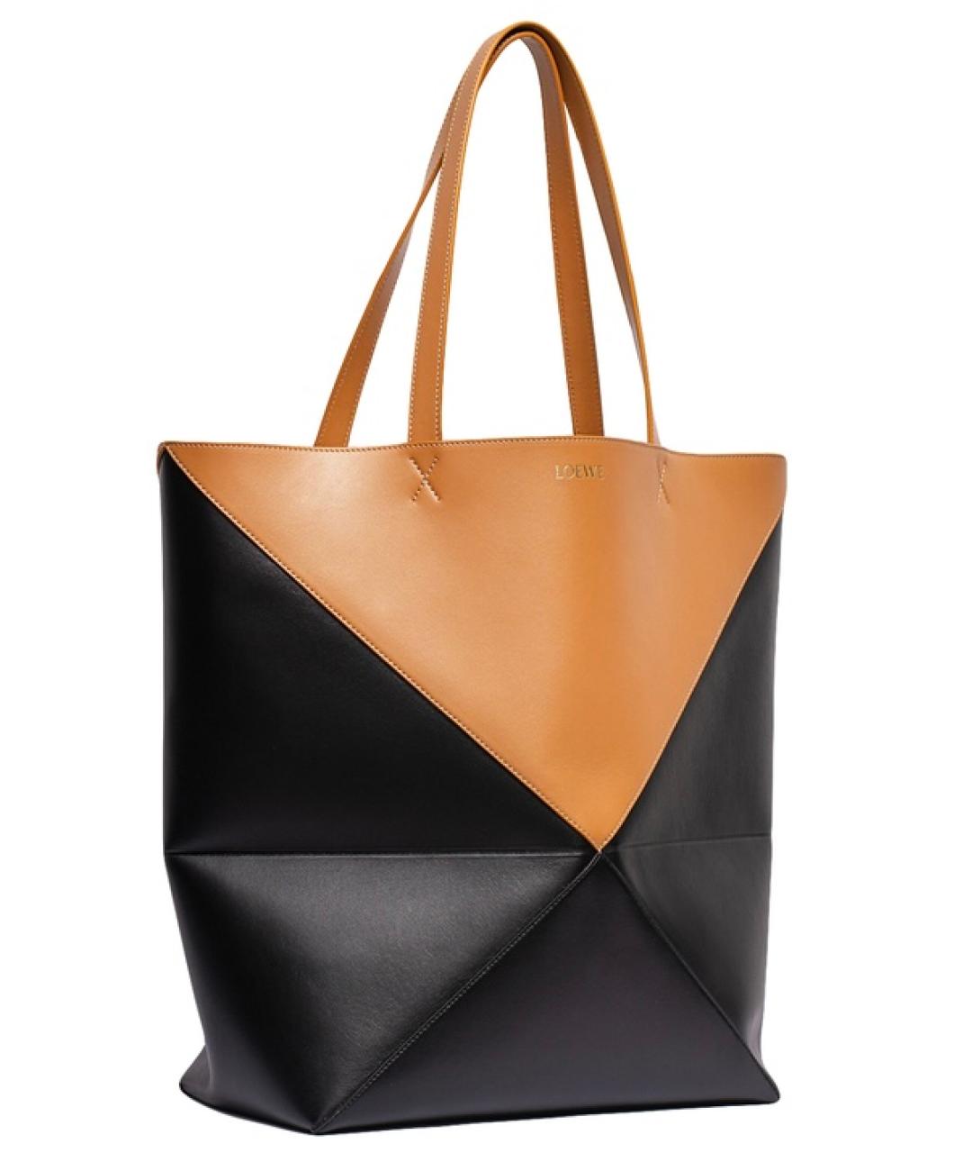 LOEWE Черная кожаная сумка тоут, фото 2