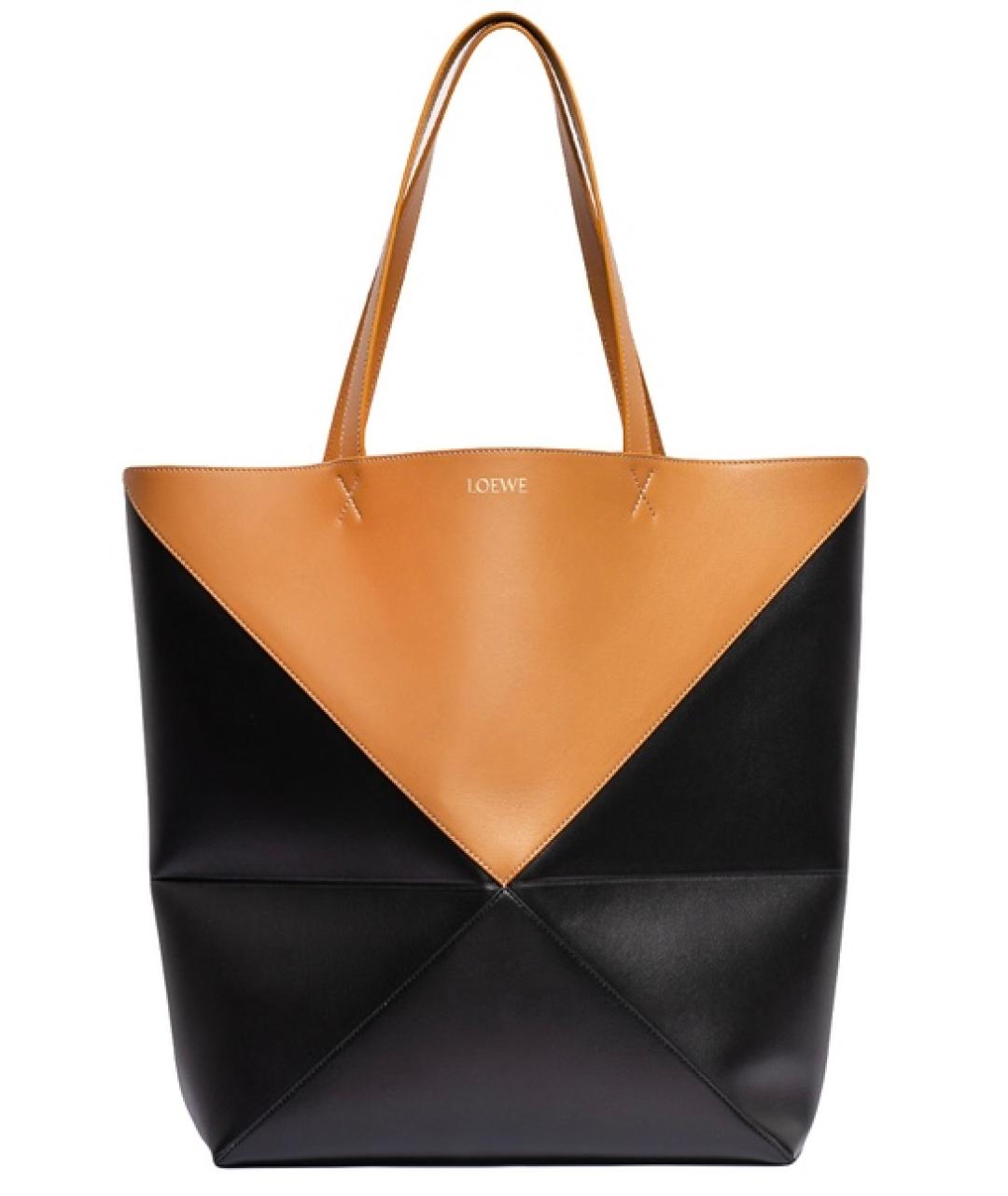 LOEWE Черная кожаная сумка тоут, фото 1