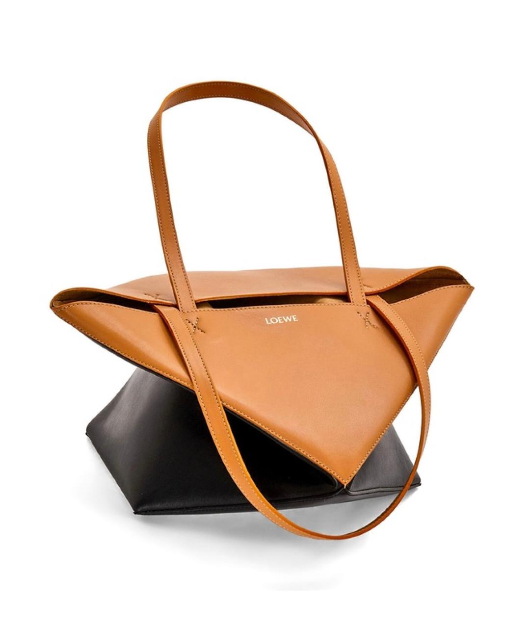 LOEWE Черная кожаная сумка тоут, фото 3
