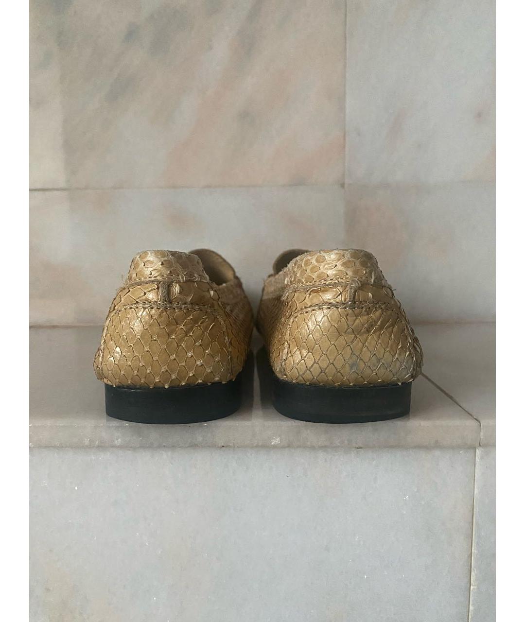 TOD'S Бежевые мокасины из экзотической кожи, фото 4