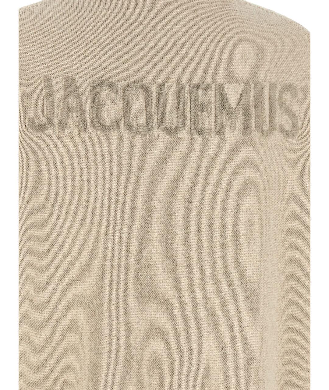 JACQUEMUS Бежевый шерстяной джемпер / свитер, фото 4
