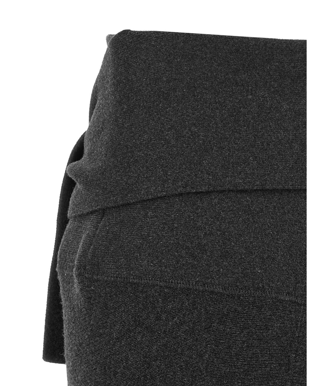 JACQUEMUS Серая шерстяная юбка миди, фото 4