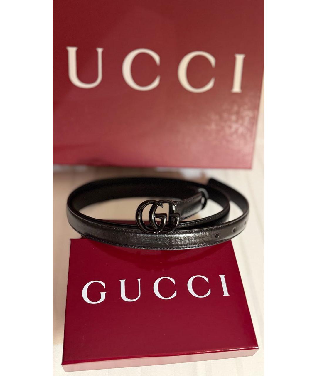GUCCI Черный кожаный ремень, фото 3