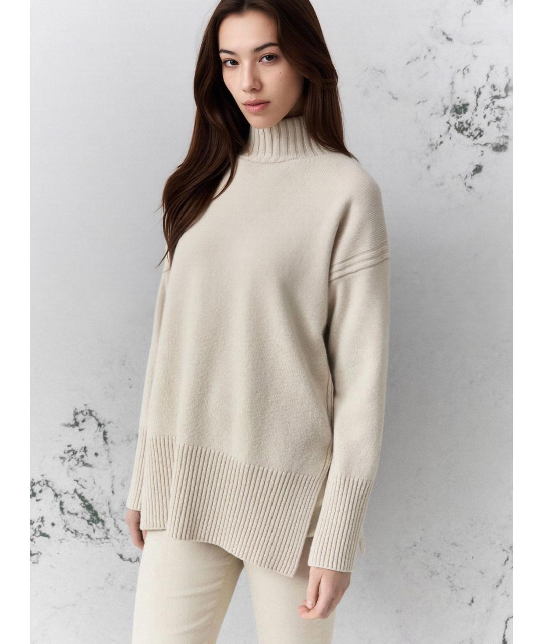 SPORTMAX Бежевая шерстяная водолазка, фото 4