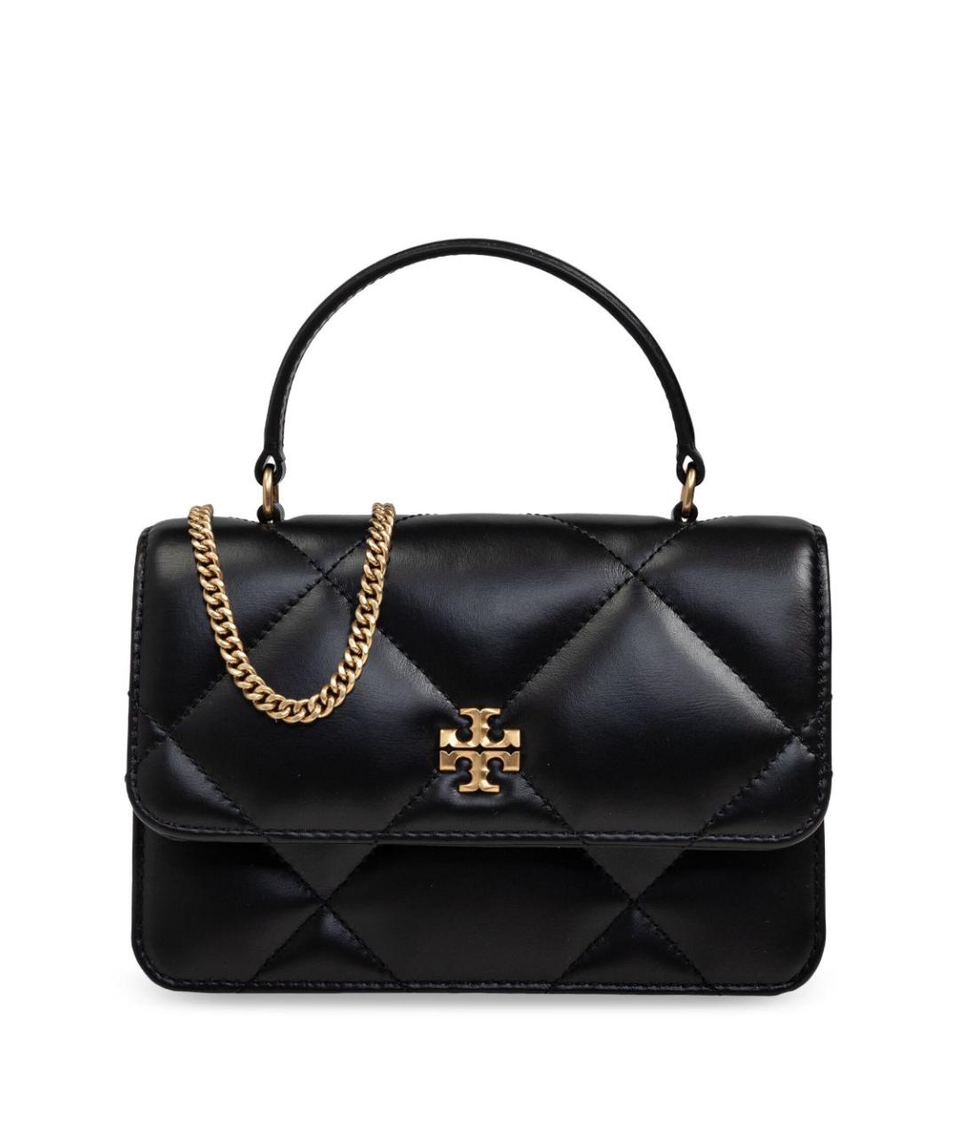 TORY BURCH Черная кожаная сумка тоут, фото 1
