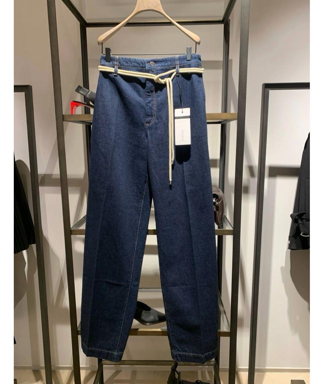 MAX MARA Синие хлопковые прямые джинсы, фото 5