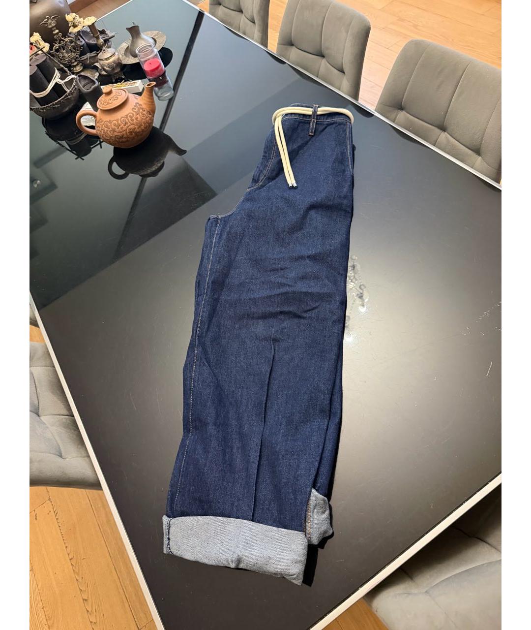 MAX MARA Синие хлопковые прямые джинсы, фото 2